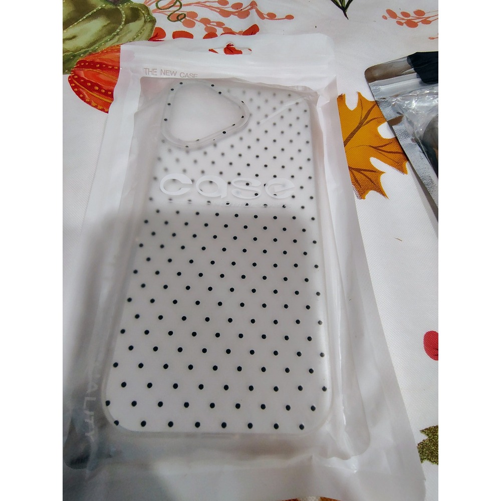 White Black Polka Dot Clear Jelly Phone Case Protective Cover SJK027-18 New